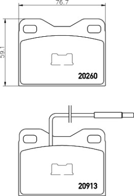 MDB1304 Sada brzdových destiček, kotoučová brzda MINTEX