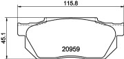 MDB1241 Sada brzdových destiček, kotoučová brzda MINTEX