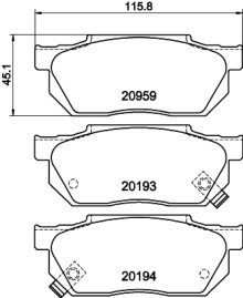 MDB1243 Sada brzdových destiček, kotoučová brzda MINTEX