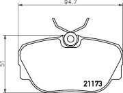 MDB1583 Sada brzdových destiček, kotoučová brzda MINTEX