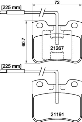 MDB1557 Sada brzdových destiček, kotoučová brzda MINTEX