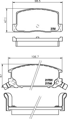 MDB1325 Sada brzdových destiček, kotoučová brzda MINTEX