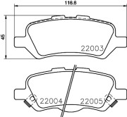 MDB3425 Sada brzdových destiček, kotoučová brzda MINTEX