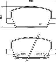 MDB4165 Sada brzdových destiček, kotoučová brzda MINTEX