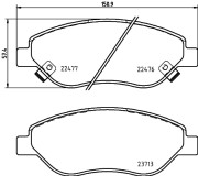 MDB3975 Sada brzdových destiček, kotoučová brzda MINTEX