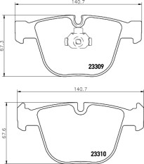 MDB2419 Sada brzdových destiček, kotoučová brzda MINTEX