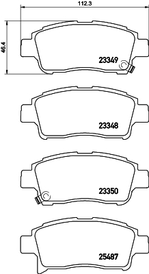 MDB3241 Sada brzdových destiček, kotoučová brzda MINTEX