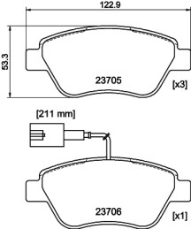 MDB2239 Sada brzdových destiček, kotoučová brzda MINTEX