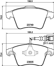 MDB2745 Sada brzdových destiček, kotoučová brzda MINTEX