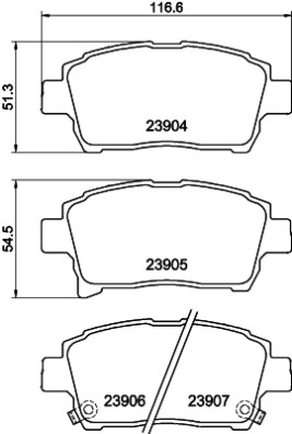 MDB2586 Sada brzdových destiček, kotoučová brzda MINTEX