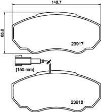 MDB2328 Sada brzdových destiček, kotoučová brzda MINTEX