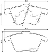 MDB2768 Sada brzdových destiček, kotoučová brzda MINTEX