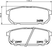 MDB2590 Sada brzdových destiček, kotoučová brzda MINTEX