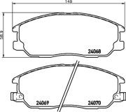 MDB2339 Sada brzdových destiček, kotoučová brzda MINTEX