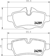 MDB2930 Sada brzdových destiček, kotoučová brzda MINTEX