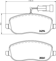 MDB2754 Sada brzdových destiček, kotoučová brzda MINTEX