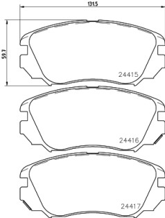 MDB2870 Sada brzdových destiček, kotoučová brzda MINTEX