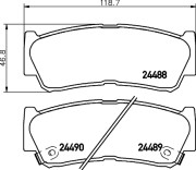 MDB2855 Sada brzdových destiček, kotoučová brzda MINTEX