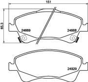 MDB3053 Sada brzdových destiček, kotoučová brzda MINTEX