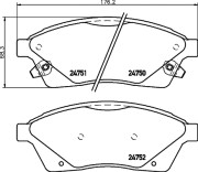 MDB3069 Sada brzdových destiček, kotoučová brzda MINTEX