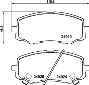 MDB3055 Sada brzdových destiček, kotoučová brzda MINTEX