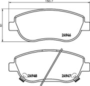 MDB3052 Sada brzdových destiček, kotoučová brzda MINTEX