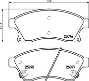 MDB3098 Sada brzdových destiček, kotoučová brzda MINTEX