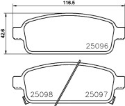 MDB3182 Sada brzdových destiček, kotoučová brzda MINTEX