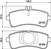 MDB3287 Sada brzdových destiček, kotoučová brzda MINTEX