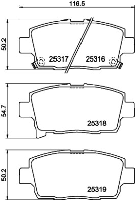 MDB3236 Sada brzdových destiček, kotoučová brzda MINTEX