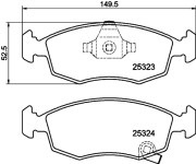 MDB3233 Sada brzdových destiček, kotoučová brzda MINTEX