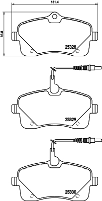 MDB3238 Sada brzdových destiček, kotoučová brzda MINTEX