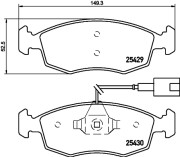 MDB3208 Sada brzdových destiček, kotoučová brzda MINTEX