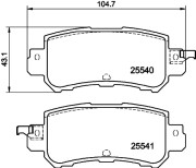 MDB3293 Sada brzdových destiček, kotoučová brzda MINTEX