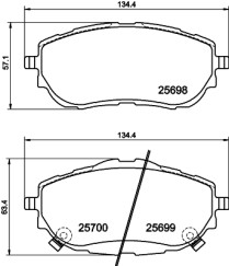 MDB3334 Sada brzdových destiček, kotoučová brzda MINTEX