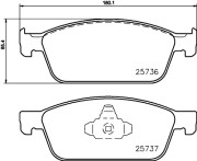 MDB3364 Sada brzdových destiček, kotoučová brzda MINTEX