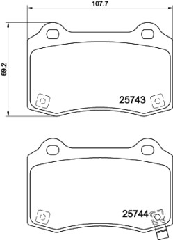 MDB3381 Sada brzdových destiček, kotoučová brzda MINTEX