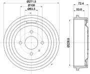 MBD038 MINTEX brzdový bubon MBD038 MINTEX