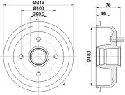 MBD008 MINTEX brzdový bubon MBD008 MINTEX