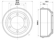 MBD017 MINTEX brzdový bubon MBD017 MINTEX