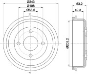 MBD022 MINTEX brzdový bubon MBD022 MINTEX