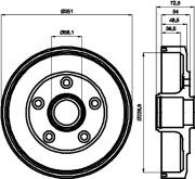 MBD124 MINTEX brzdový bubon MBD124 MINTEX