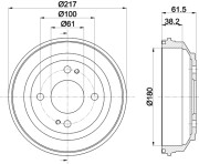 MBD221 MINTEX brzdový bubon MBD221 MINTEX