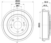 MBD042 MINTEX brzdový bubon MBD042 MINTEX