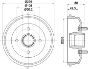 MBD052 MINTEX brzdový bubon MBD052 MINTEX