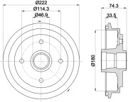 MBD160 Brzdový buben MINTEX