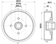 MBD121 MINTEX brzdový bubon MBD121 MINTEX
