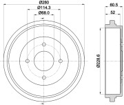 MBD178 MINTEX brzdový bubon MBD178 MINTEX