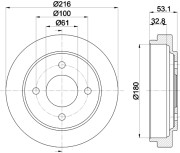 MBD049 MINTEX brzdový bubon MBD049 MINTEX