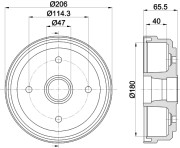 MBD106 MINTEX brzdový bubon MBD106 MINTEX